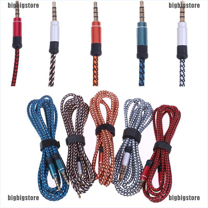 {BIG}3.5Mm Male To Male Phone Car Nylon Weave Aux Headphone Jack Audio