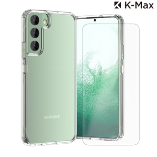 K-Max Samsung Galaxy S22 [Clear Case+Urethane Screen Protector] [Anti-Yellowing] Clear Case, [Ultrasonic Fingerprint Reader] Scratches-Resistant, HD Screen Protector for S22/S22 Plus/S22 Ultra