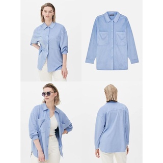 primark Faux Suede Overshirt   เสื้อโอเวอร์เชิ้ตหนังกลับเทียม เนื้อผ้านิ่ม เนื้อผ้ายืดหยุ่นเล็กน้อย มีกระดุมแป๊กด้านหน้า