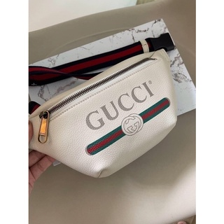 New🤍GUCCI Print Small Belt Bag 90cm. • Size : 9” (L) x 5.5” (H) x 2.5” (D)  สวย เรียบ หรู ราคาดีมากก