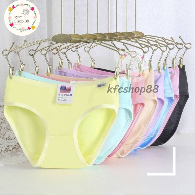 H.P.PULO กางเกงในผู้หญิง ผ้าฝ้ายแท้ % หลากสี (ฟรีไซส์,XL) เนื้อผ้านุ่ม สวมใส่สบาย ระบายอากาศได้ดี #G1