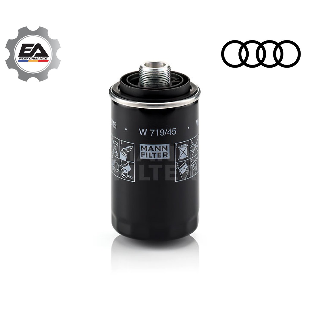 กรองน้ํามันเครื่อง AUDI A4 A5 A6 Q3 Q5 TT W719/45 MANN GERMANY