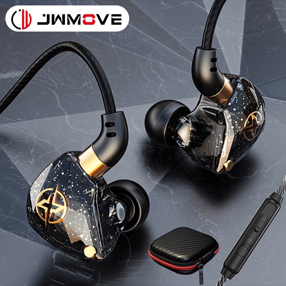 JWMOVE หูฟัง W6 เบสหนักๆ อินเอียร์ โทรศัพท์ เบสหนัก เกมมิ่ง มีไมค์ มีสาย HIFI