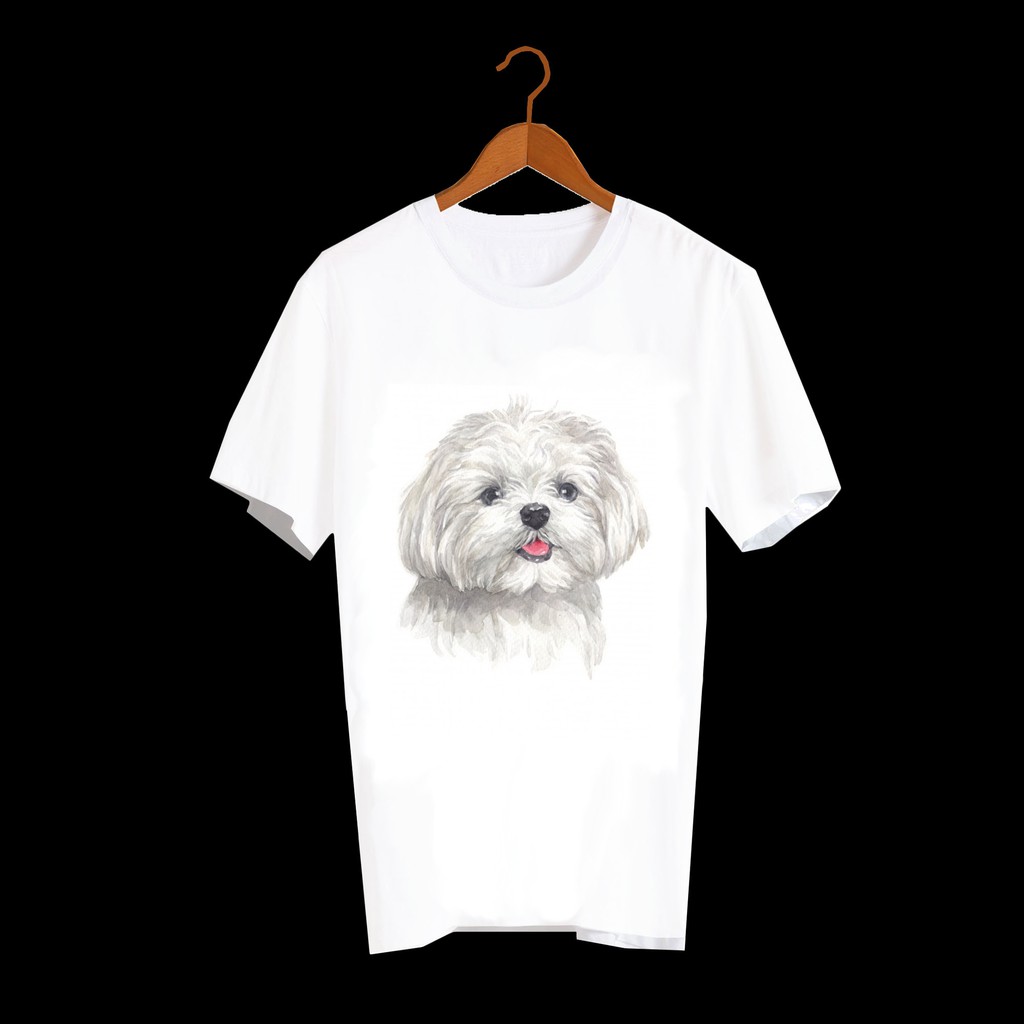 เสื้อลายหมา DMT001 maltese สกรีน