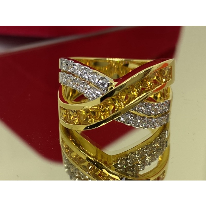 แหวนทองแท้พลอยบุษราคัม