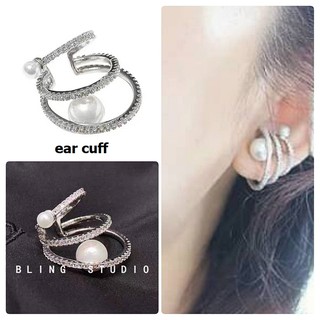 (ได้ข้างเดียว) ต่างหูแบบเกี่ยว ear cuff สีเงิน งานจิวเวลรี่ สไตล์ดาราใส่