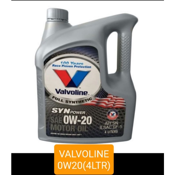 Valvoline SynPOWER 0W20 SN GF-5 น้ํามันเครื่องสังเคราะห์แท้ (4L) 0W-20