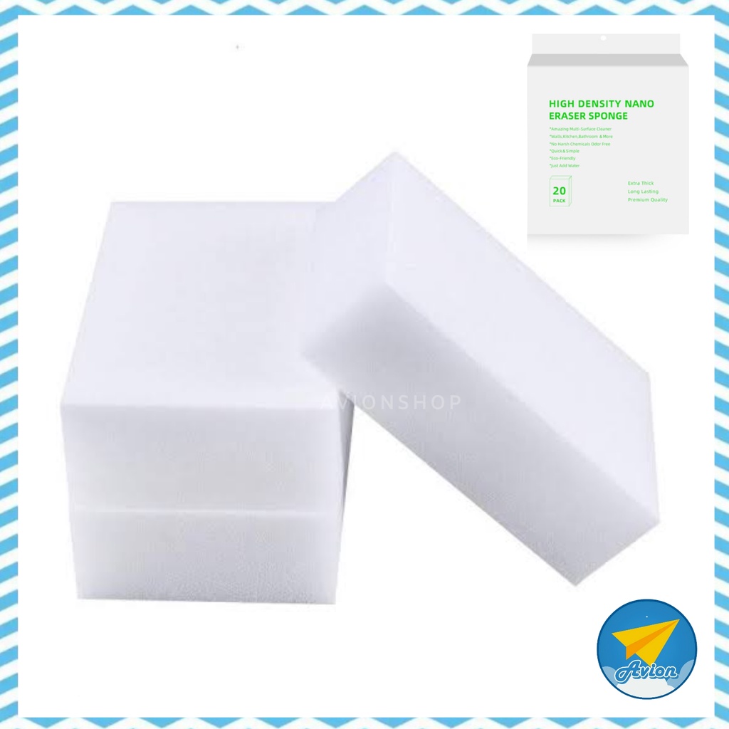 avionshop 20ชิ้นฟองน้ำมหัศจรรย์ ฟองน้ำนาโน เช็ดคราบ ฟองน้ำเมลามีน