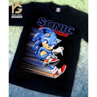 [S-5XL] Pg 11 เสื้อยืดแขนสั้น คอกลม ผ้าฝ้าย 100% พิมพ์ลาย Sonic The Hedgehog Black Timber เกรดพรีเมียม ไซซ์ XS-3XL แฟชั่