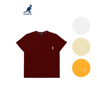 KANGOL T-shirt เสื้อยืดปักโลโก้ KANGOL สีขาว,กากี,เหลือง,แดงเลือดหมู ผู้ชาย