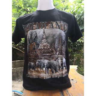 เสื้อยืดลายช้างไทยแลนด์ไซด์Mผลิตจากผ้าฝ้ายแท้ๆ