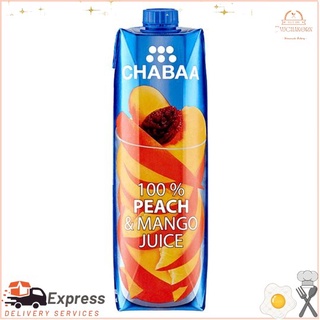 ชบา น้ำพีช ผสมน้ำมะม่วง 100% 1000มล. Chaba peach juice with 100% mango juice 1000 ml.