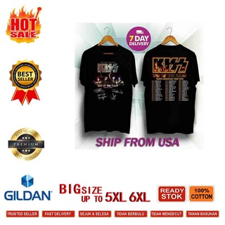 [S-5XL]Chonghaijia Xs-6Xl Big Kiss Band Rockd Of Road North American Tour 2022 เสื้อยืดลําลองสําหรับผู้ชายผ้าฝ้ายแขนสั้น