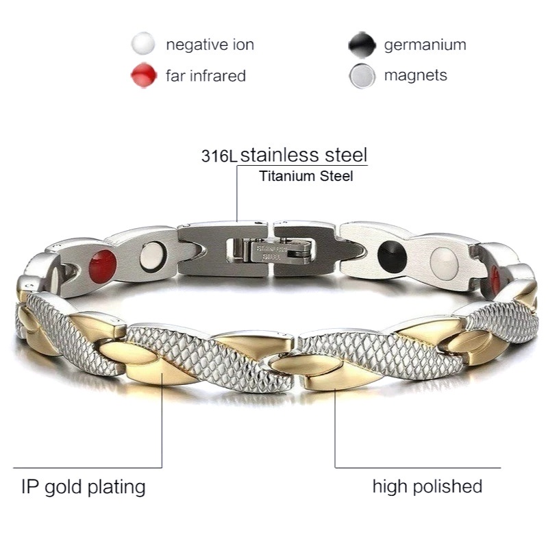 bhy Dragon Pattern Bracelets Twisted Healthy Magnetic Slimming Bracelet for Weight Loss Healthy Charm Jewelry for Men Christmas Gift Chain Link Bracelets #8