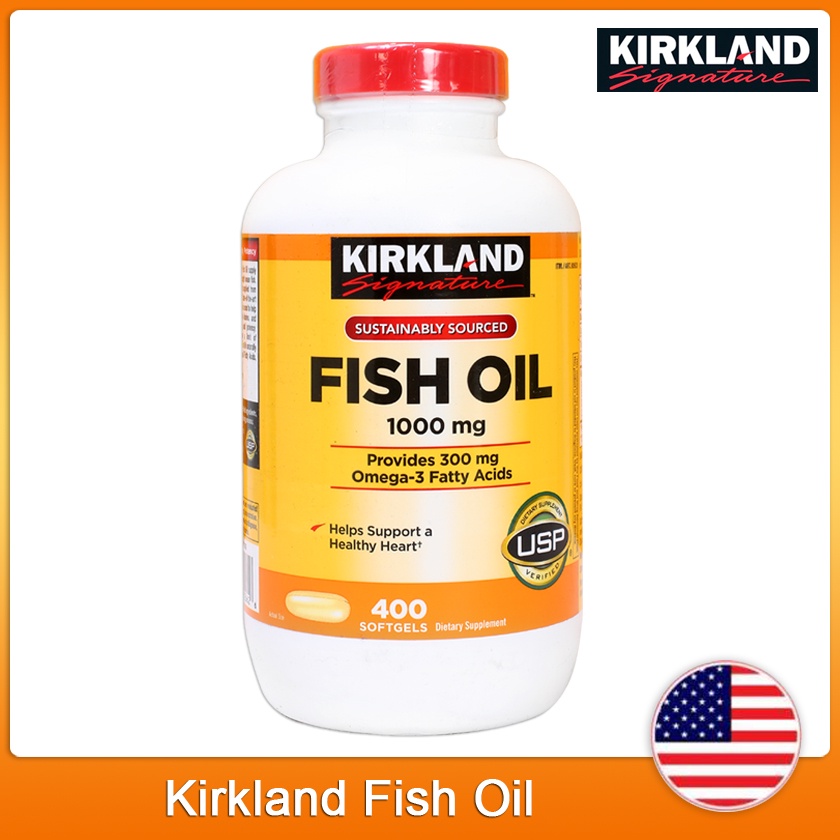 (Exp.01/2027)Kirkland Fish Oil 400 เม็ด เคิร์กแลนด์น้ำมันปลา 400 เม็ด