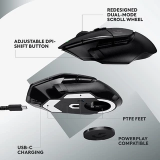 Logitech G502 X LIGHTSPEED WIRELESS GAMING MOUSE เมาส์เกมมิ่งไร้สาย สวิตช์ LIGHTFORCE เซ็นเซอร์ HERO 25K