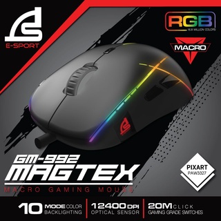 SIGNO E-Sport GM-992 Magtex Gaming Mouse Macro เมาส์เกมมิ่ง - (ดำ)