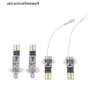 [Attractivefinewell] หลอดไฟตัดหมอก H3 H1 Led 12V 24 Smd สีขาว สําหรับไฟตัดหมอก 2 ชิ้น