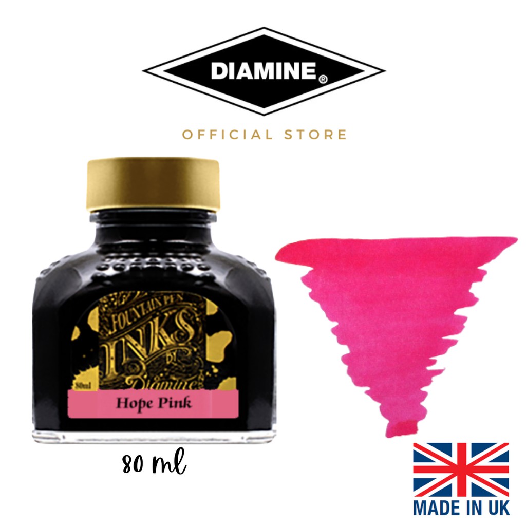 ปากกาหมึกซึม Diamine 80ml ขวด Ink Hope สีชมพู