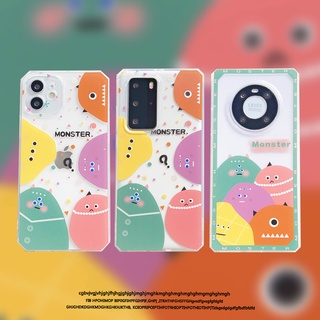 การ์ตูน น่ารัก โปร่งใส หลากสี อสูรน้อย เคส Samsung Galaxy s22 plus ultra s10 plus s10 lite + s20 plus ultra s20fe fe s21 fe plus ultra note10 lite note10 plus  note 20 ultra case tpu ซิลิก้าเจล เปลือกนิ่ม