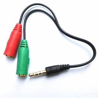 สายแยกหูฟัง 3.5mm และหัวเสียบไมค์ 2 สาย สำหรับโทรศัพท์มือถือ คอมพิวเตอร์ TRRS 3.5mm Mic Headphone Splitter Audio Cable