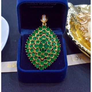 พร้อมส่งจี้พลอย เขียวหยก พลอยฝังแน่นเต็มเรือนสวยสุดๆ