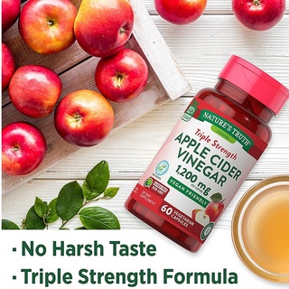 พร้อมส่ง Apple Cider Vinegar Capsules 1200mg 60 แคปซูล by Natures Truth