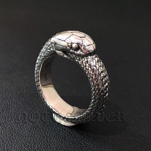 แหวนเงินแท้ งูกินหาง  Original (รุ่นเล็ก 5mm) Sterling Silver 925 NSRG2711