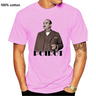 คอลูกเรือเสื้อยืดคอกลมขายดี เสื้อยืดแขนสั้นลําลอง พิมพ์ลาย Monsieur Hercule Poirot แฟชั่นฤดูร้อน สําหรับผู้ชาย KFglkd79C