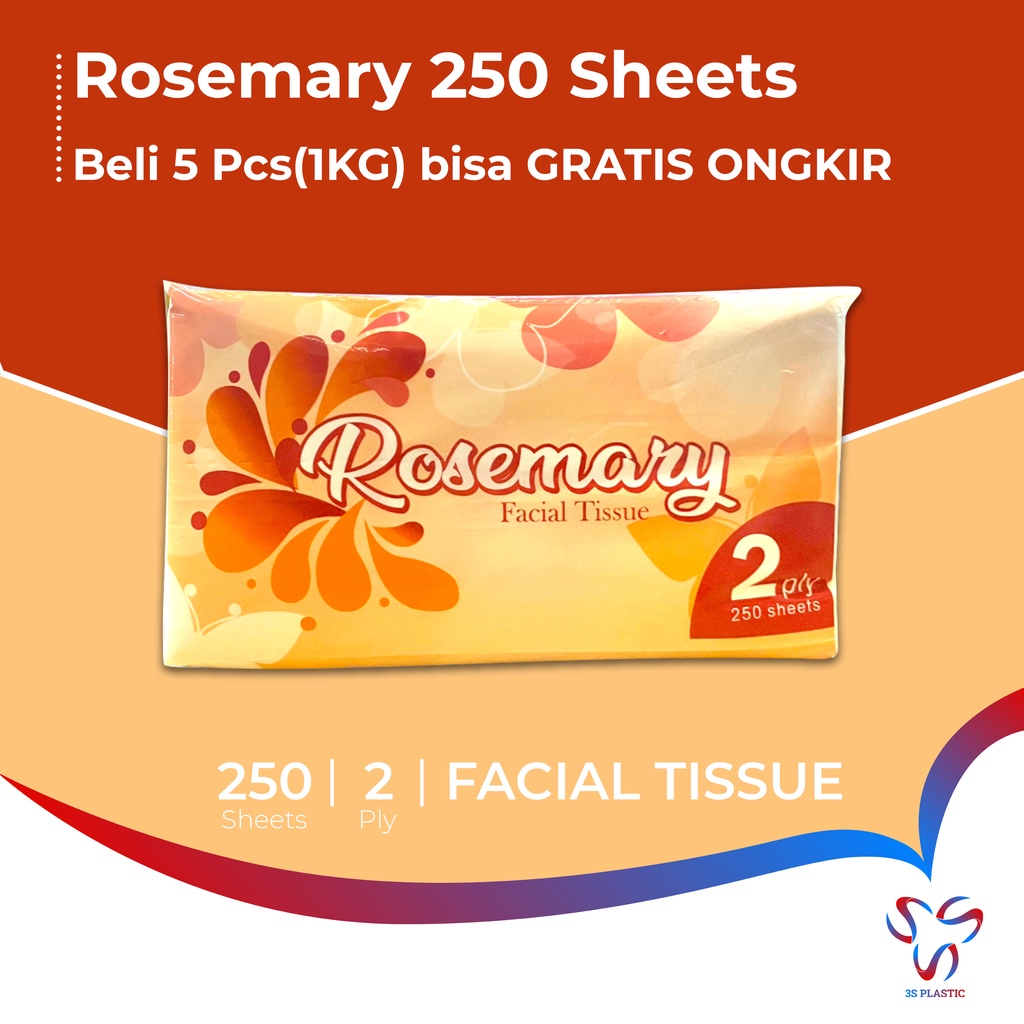ROSEMARY FACIAL TISSUE / TESSY FACIAL TISSUE 250 แผ่น / TESSY TISSUE