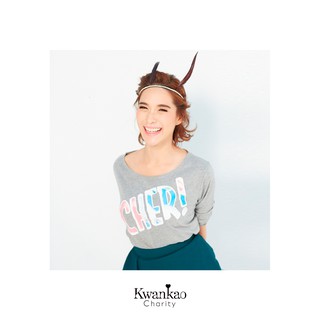 Kwankao x Ploy Chermarn เสื้อยืดแขนยาวพิมพ์ลายตัวอักษร