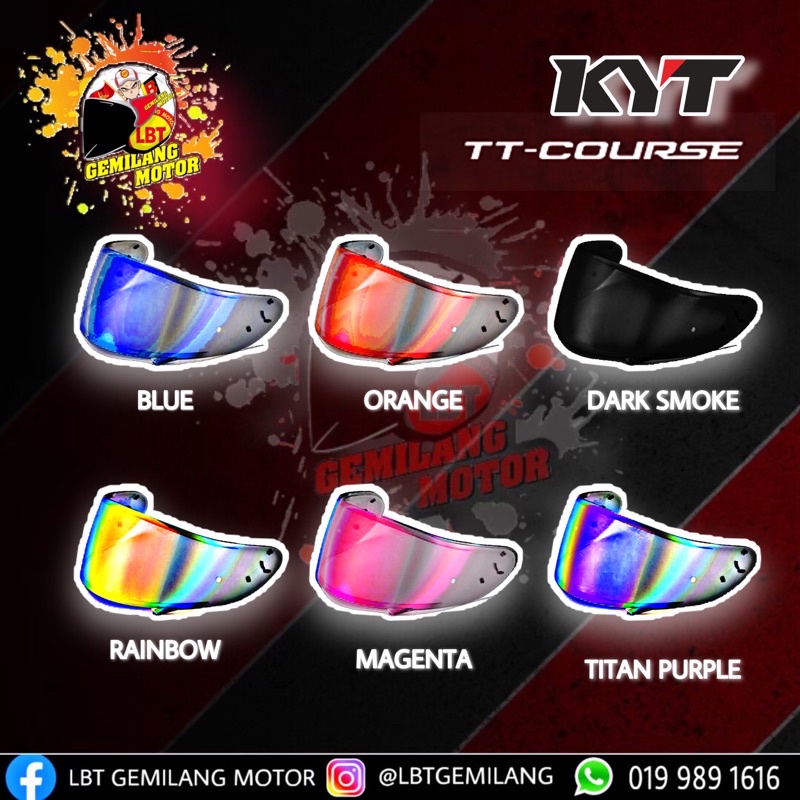 หมวกกันน็อค KYT [TT COURSE FULL FACE VISOR] BY KYT HELMETS