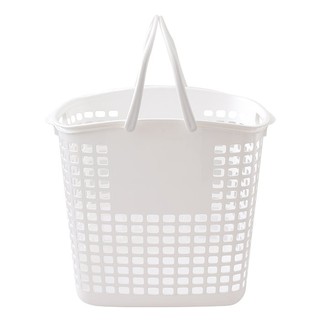 ว๊าว🍟 ตะกร้า ทรงเหลี่ยม พร้อมหู รุ่น HO-12 สีขาว Rectangular Basket with Handle Model OH-12 Size 33.5x47.5x41 cm. White