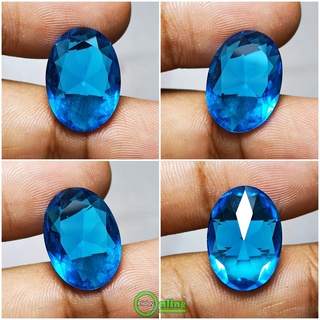 หินอัญมณี สีฟ้า TOPAZ CHATAM ตัดวงรี