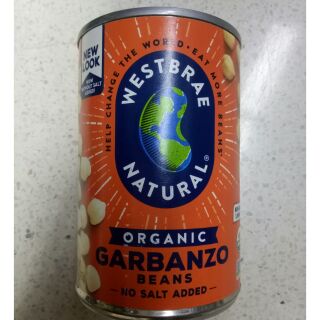 Westbrae Natural Organic Garbanzo Beans 425g.ถั่วการ์เบนโฮในน้ำเกลือ 425กรัม