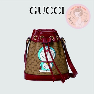 Shopee ลดกระหน่ำ 🔥ของแท้ 100% 🎁Gucci Brand New Doraemon x Gucci Mini Bucket Bag