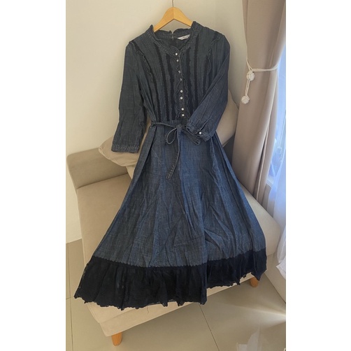 Preloved dress ผ้ายีนส์วินเทจ แบรนด์พรีเมี่ยม ดูเหมือน axes femme liz liza