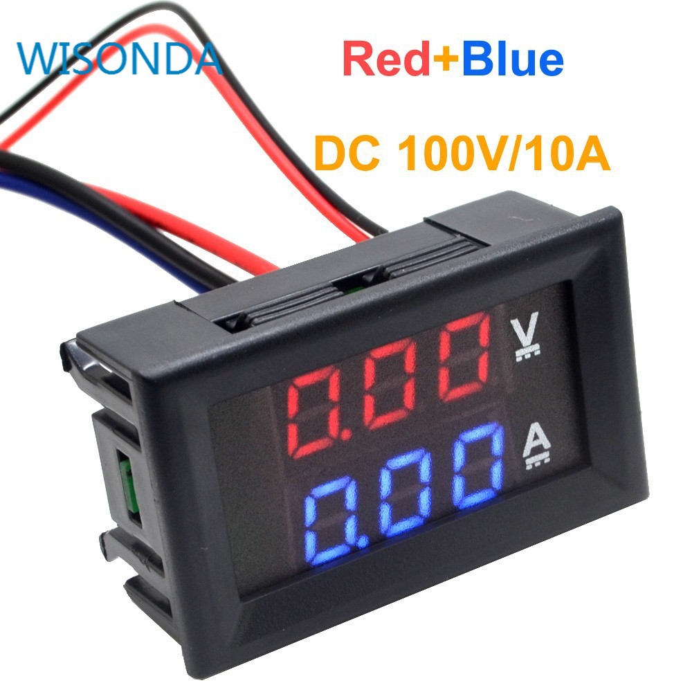 1-5PCSDC 100V 0-100V 10A โวลต์มิเตอร์แบบดิจิตอลแอมมิเตอร์ Dual Display