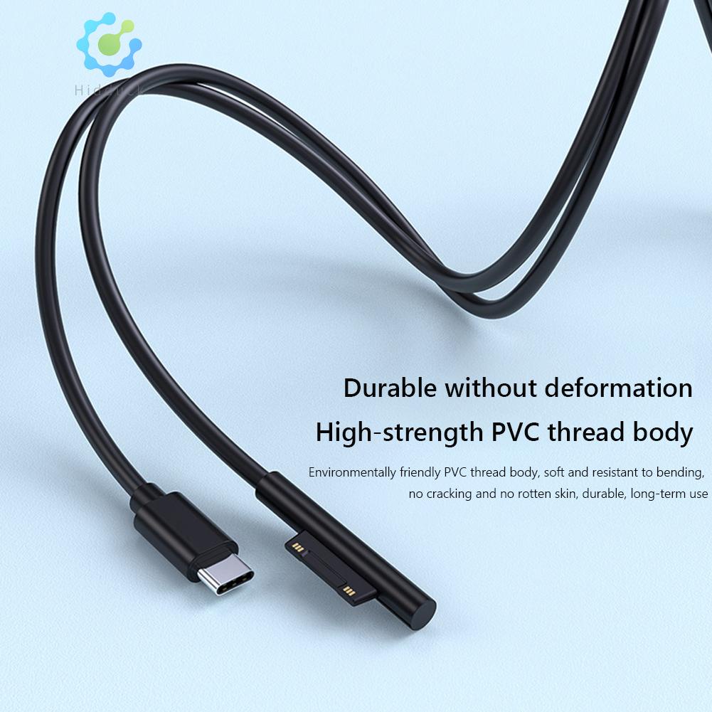(HIK-Hot) สายชาร์จพาวเวอร์ซัพพลาย USB C PD ชาร์จเร็ว สําหรับ Microsoft Surface Pro 7 6 5 4