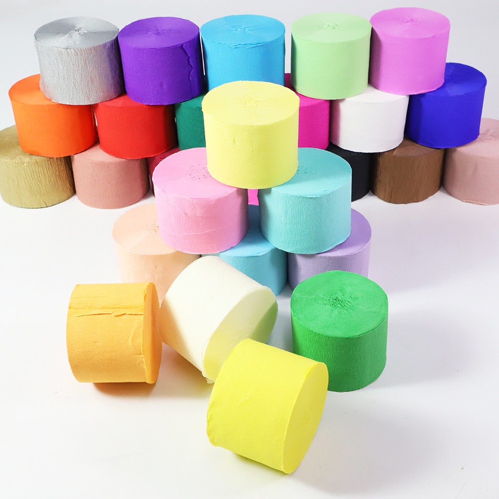 กระดาษเครป ขนาด 4.5 ซม. × 25 ม. สําหรับตกแต่งปาร์ตี้วันเกิด งานแต่งงาน เบบี้ชาวเวอร์ - รูปที่ 5