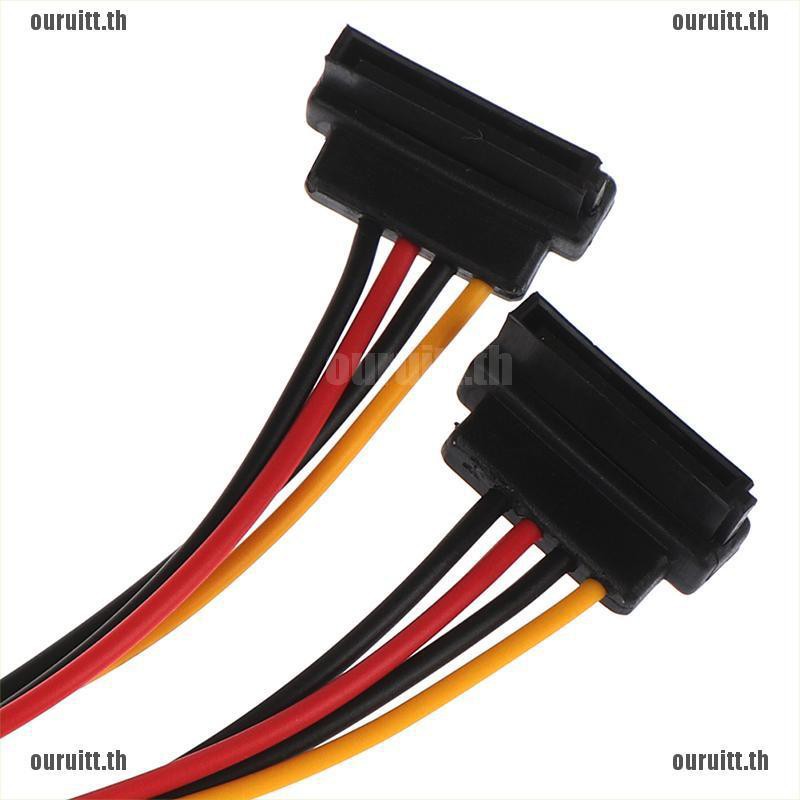 อะแดปเตอร์สายเคเบิ้ล SP 90 Degree SATA 15-Pin Male to 2 x 15 P Female Y ...