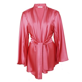 Annebra เสื้อคลุม ทรงกิโมโน ผ้าซาติน Satin Robe รุ่น AN8-698 สีแดง, สีเบจ