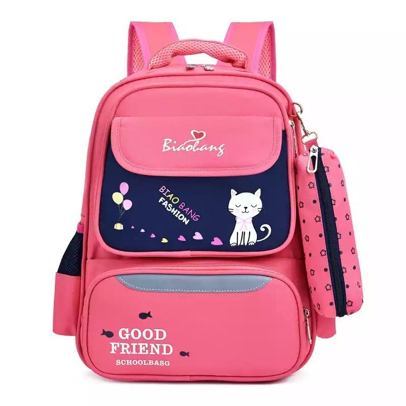 Crk HAPPY CAT SCHOOL BAG GIRLS BACKPACK CHILDREN& 39;S BACKPACK CHARACTER BAG