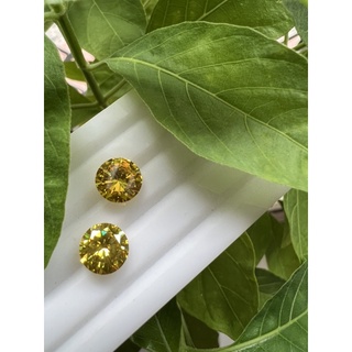 Cz Round 5.00mm Yellow 2 pcs