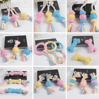 ของเล่นหมา ของเล่นเชือก หมาเล็ก สุนัขกลาง Dog Toy, Rubber Toy พลาสเทล