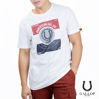 GALLOP : เสื้อยืดคอกลมพิมพ์ลาย BASIC -T-SHIRT (Round-necked) / GT9058 ราคา 590.-