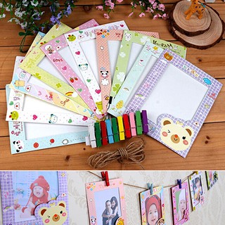 Bk✿กรอบรูปกระดาษ ลายการ์ตูน ขนาด 6 นิ้ว สําหรับแขวนตกแต่งผนัง DIY จํานวน 9 ชิ้น