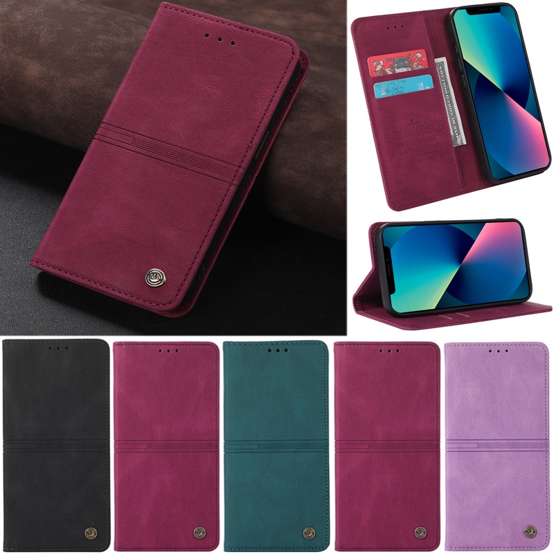 Cases, Covers, & Skins 118 บาท เคสโทรศัพท์หนัง PU นิ่ม ผิวด้าน ฝาพับ พร้อมช่องใส่บัตร ตั้งได้ สไตล์เรโทร หรูหรา สําหรับ Samsung Galaxy S22 Ultra S21 FE S20 FE S20 Plus S21 Plus 5G Mobile & Gadgets
