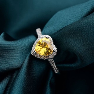 Ring Retro Yellow Love ควบคุมคู่แต่งงาน Diamond Ring