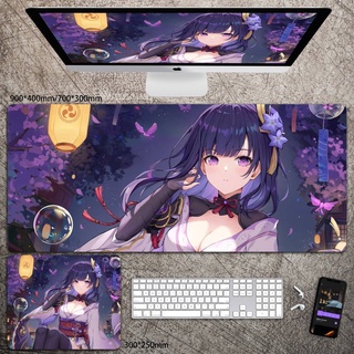 Raiden Shogun shadow Yae Miko Genshin Impact Thor Shadow Mouse Pad Walnut Game Gan Yu General Thunder Waterproof Table Mat Anime Rubber Zhongli Xiao Keqing Hutao Kamisato Ayaka